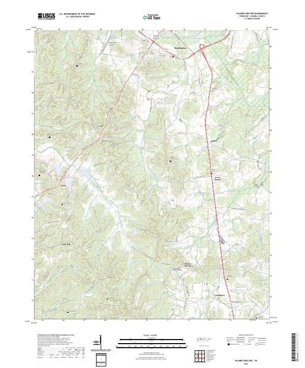 Palmer Shelter, TN — USGS 7.5-minute topo (2022)