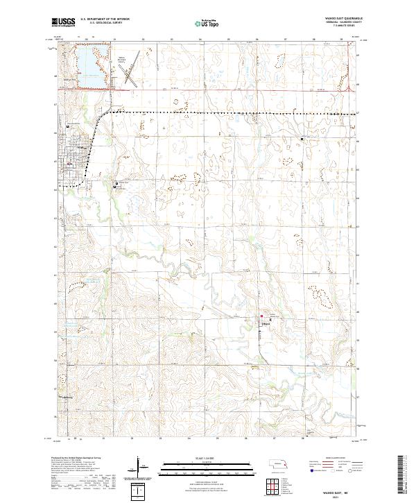 Wahoo East, NE — USGS 7.5-minute topo (2021)