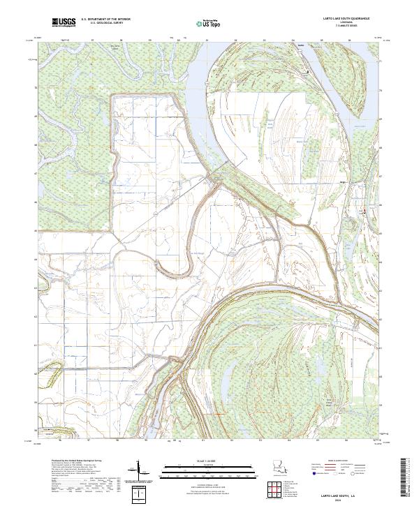 Larto Lake South, LA — USGS 7.5-minute topo (2024)