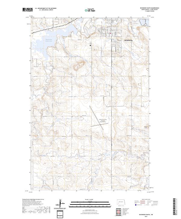 Dickinson South, ND — USGS 7.5-minute topo (2024)