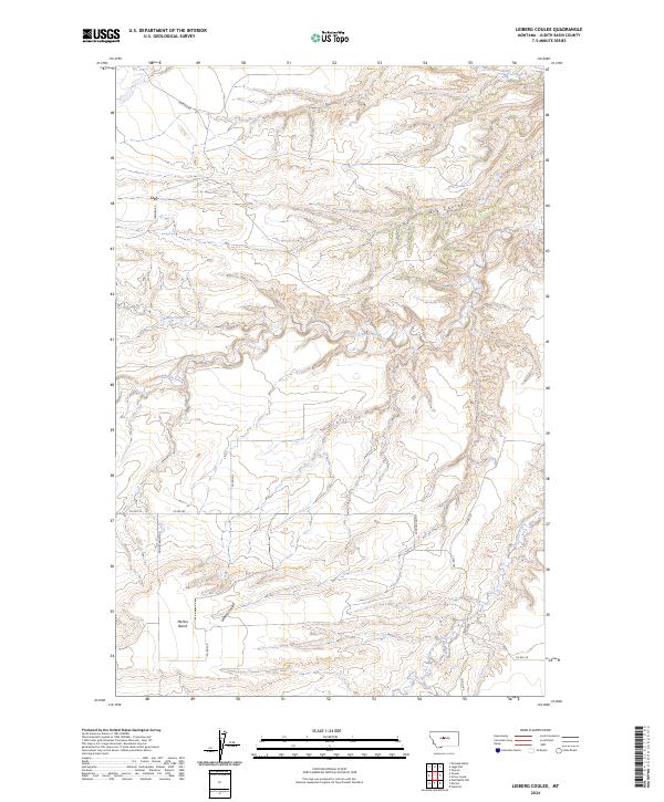 Leiberg Coulee, MT — USGS 7.5-minute topo (2024)