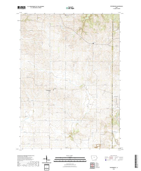Petersburg, IA — USGS 7.5-minute topo (2022)