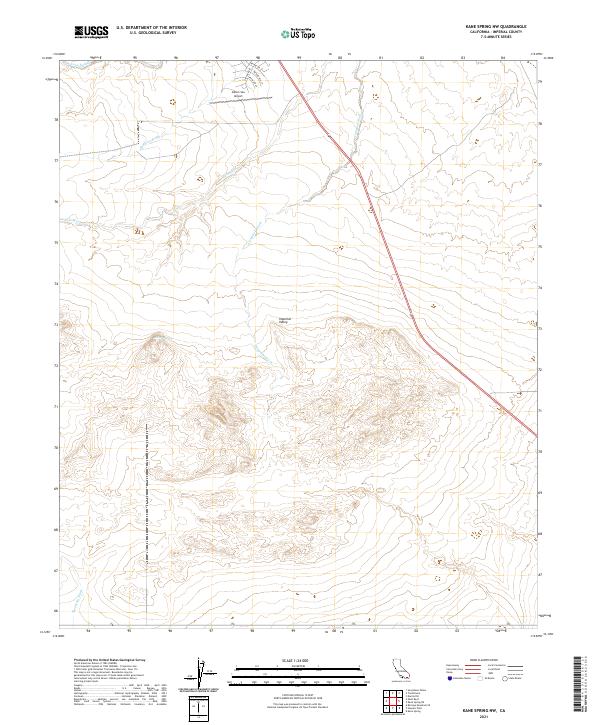 Kane Spring NW, CA — USGS 7.5-minute topo (2021)
