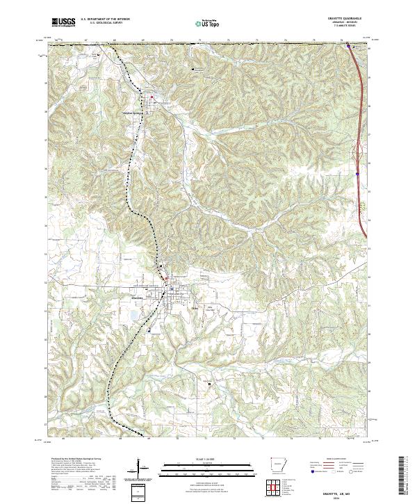 Gravette, AR-MO — USGS 7.5-minute topo (2024)