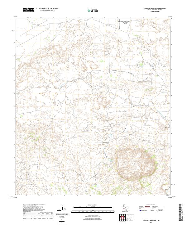 Agua Fria Mountain, TX — USGS 7.5-minute topo (2022)