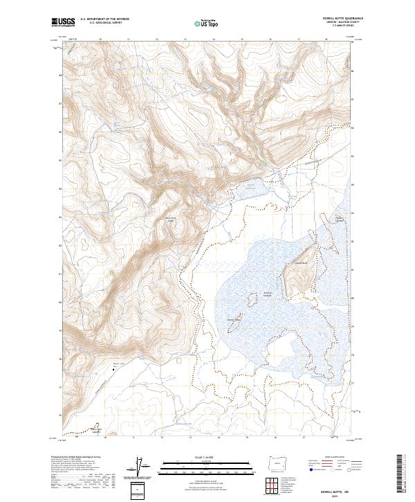 Dowell Butte, OR — USGS 7.5-minute topo (2023)
