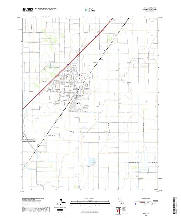 Dixon, CA — USGS 7.5-minute topo (2021)