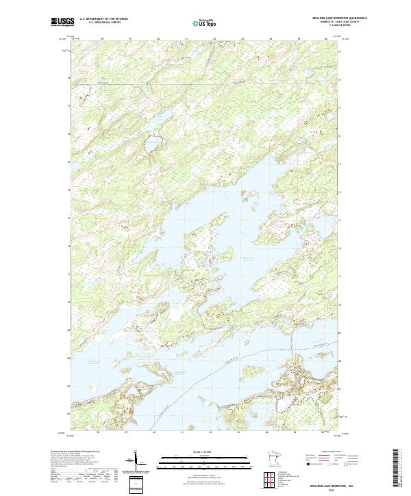 Boulder Lake Reservoir, MN — USGS 7.5-minute topo (2022)