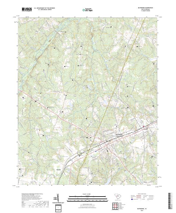 Batesburg, SC — USGS 7.5-minute topo (2024)