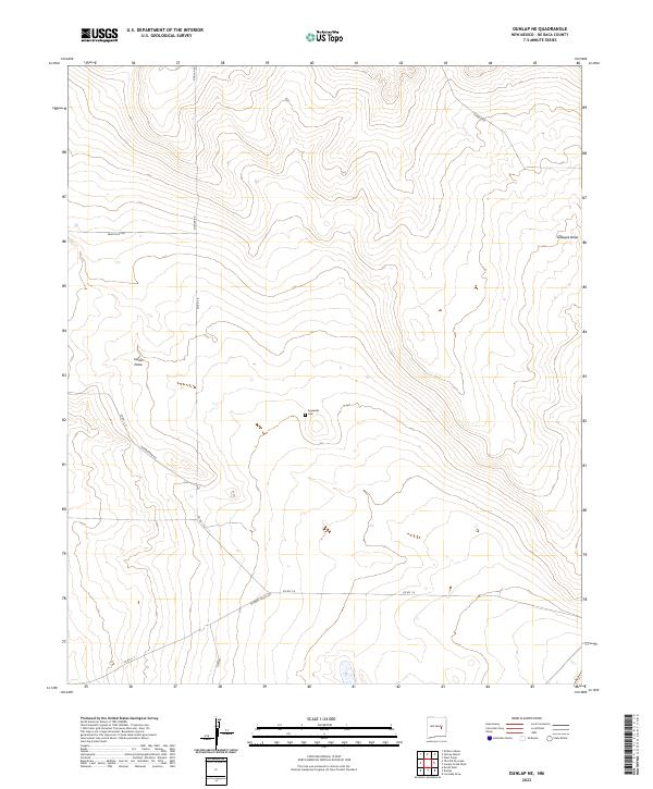 Dunlap NE, NM — USGS 7.5-minute topo (2023)