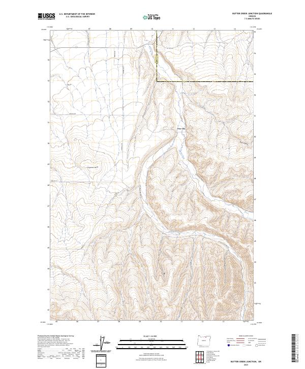 Butter Creek Junction, OR — USGS 7.5-minute topo (2023)