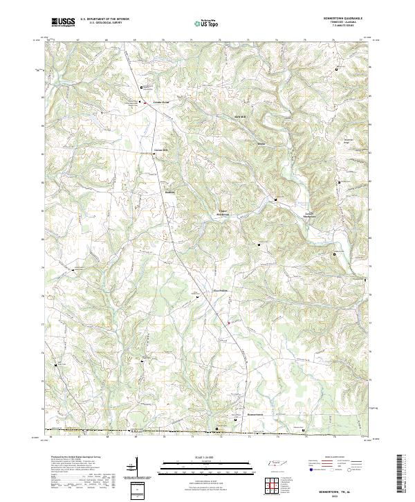 Bonnertown, TN-AL — USGS 7.5-minute topo (2022)