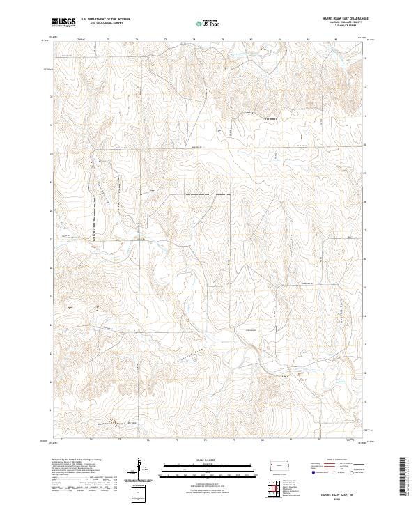 Harris Draw East, KS — USGS 7.5-minute topo (2022)