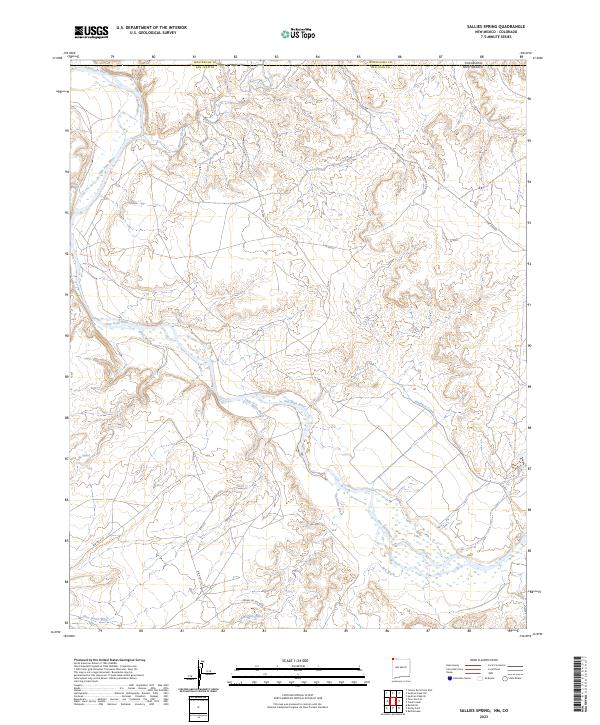 Sallies Spring, NM-CO — USGS 7.5-minute topo (2023)