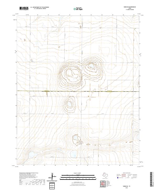 Simms NE, TX — USGS 7.5-minute topo (2022)