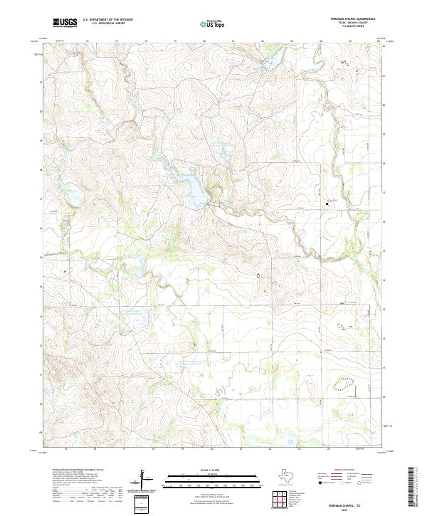 Foreman Chapel, TX — USGS 7.5-minute topo (2022)