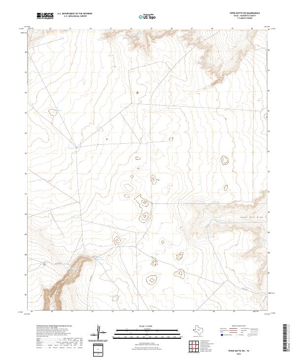 Tepee Butte SW, TX — USGS 7.5-minute topo (2022)