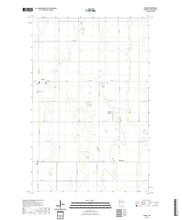 Tabor, MN — USGS 7.5-minute topo (2022)
