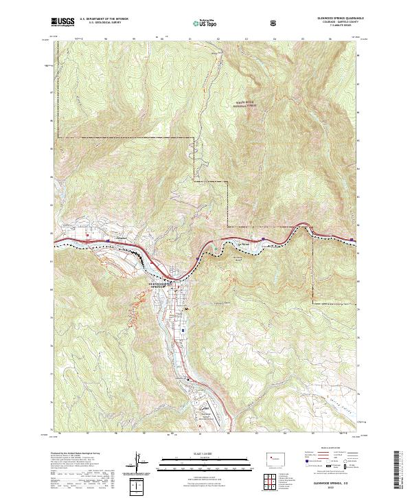Glenwood Springs, CO — USGS 7.5-minute topo (2022)