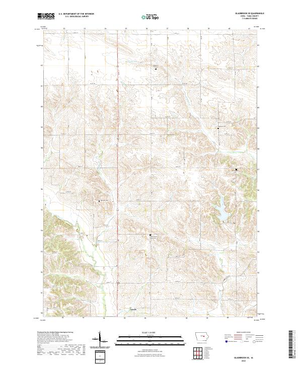 Gladbrook SE, IA — USGS 7.5-minute topo (2022)