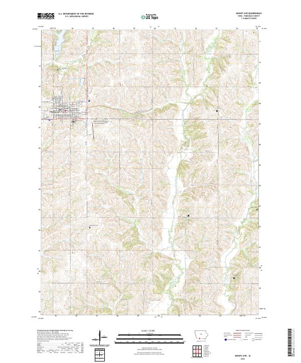 Mount Ayr, IA — USGS 7.5-minute topo (2022)