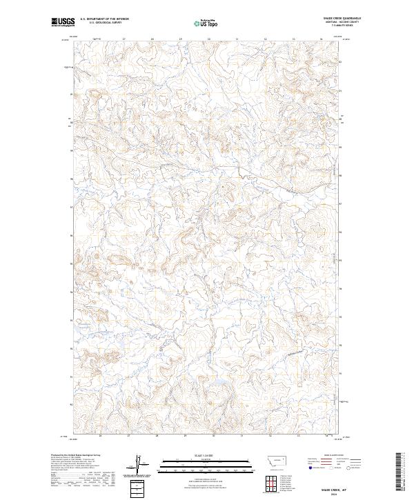 Shade Creek, MT — USGS 7.5-minute topo (2024)
