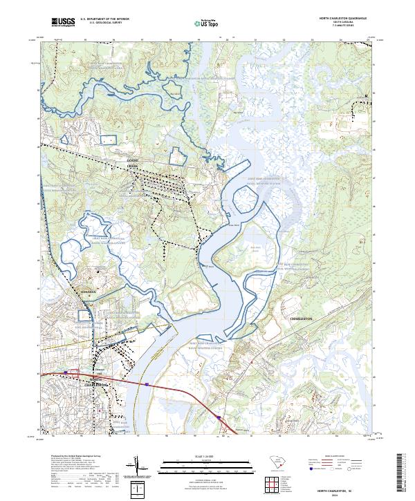 North Charleston, SC — USGS 7.5-minute topo (2024)