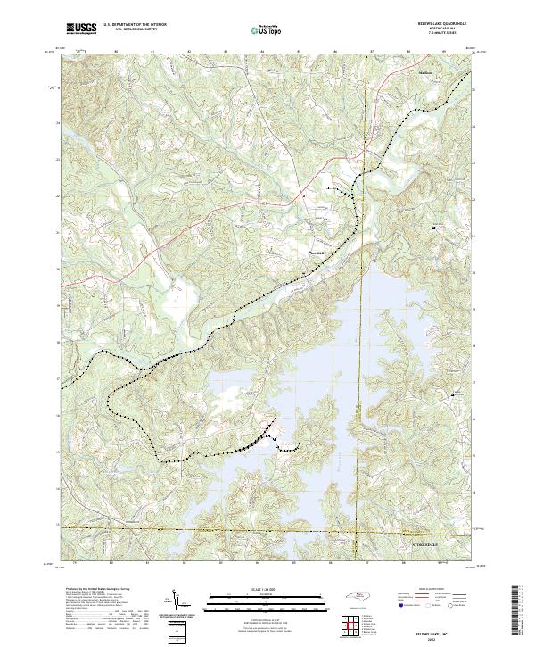 Belews Lake, NC — USGS 7.5-minute topo (2022)