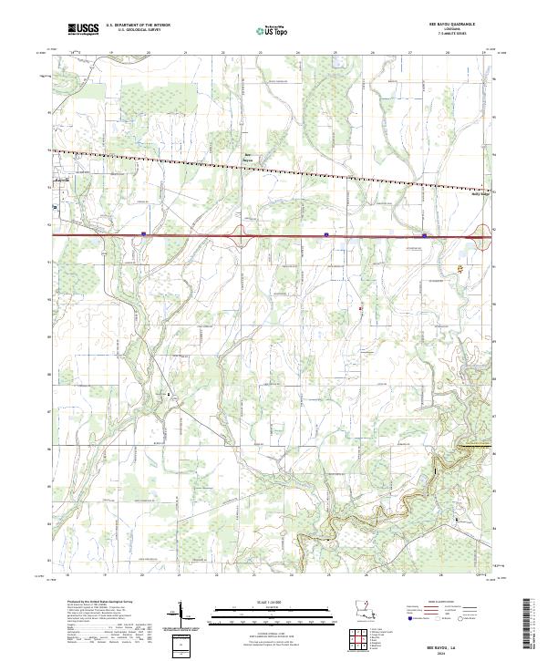 Bee Bayou, LA — USGS 7.5-minute topo (2024)
