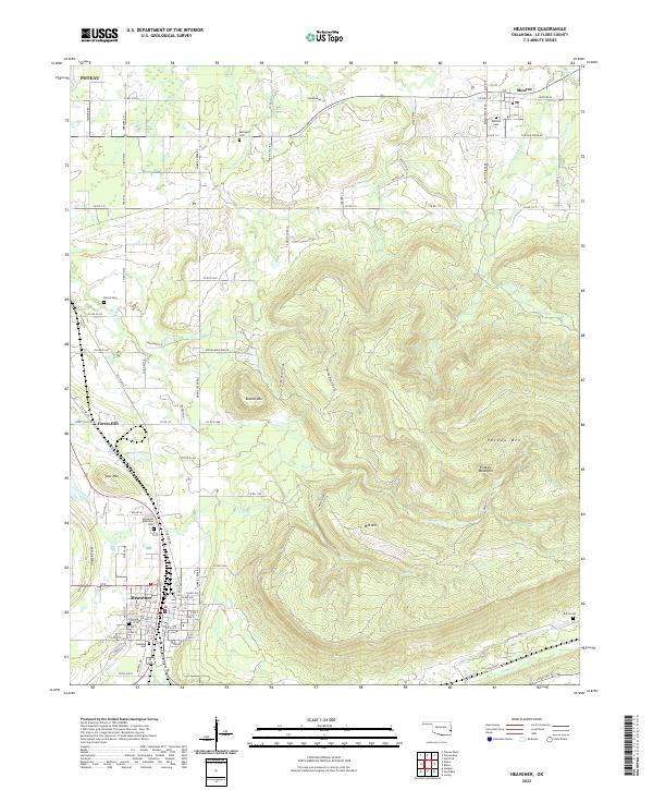 Heavener, OK — USGS 7.5-minute topo (2022)