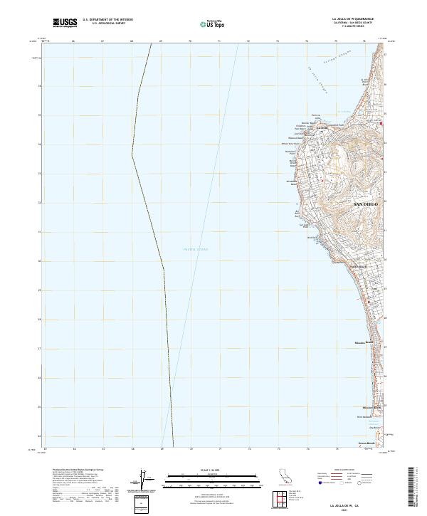 La Jolla OE W, CA — USGS 7.5-minute topo (2021)