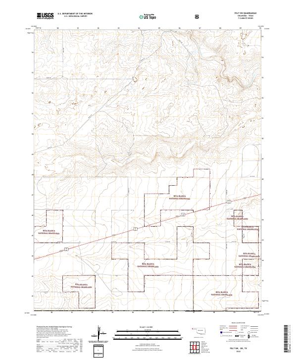 Felt SW, OK-TX — USGS 7.5-minute topo (2022)