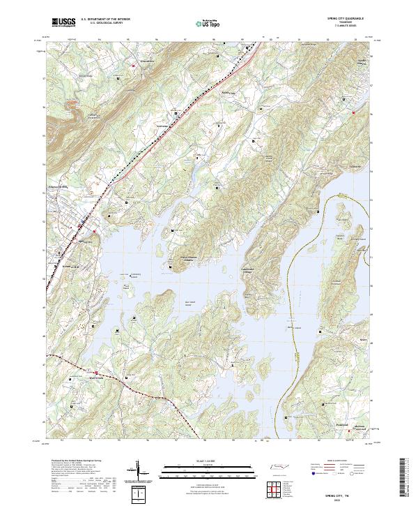 Spring City, TN — USGS 7.5-minute topo (2022)