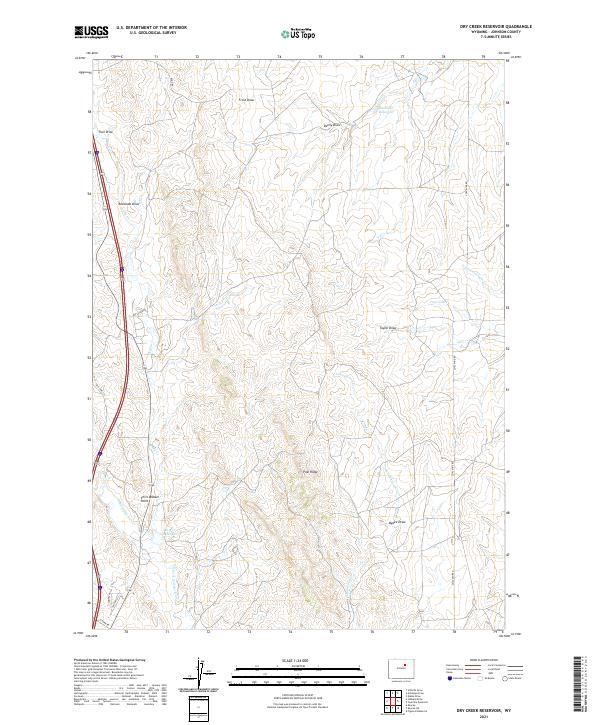 Dry Creek Reservoir, WY — USGS 7.5-minute topo (2021)