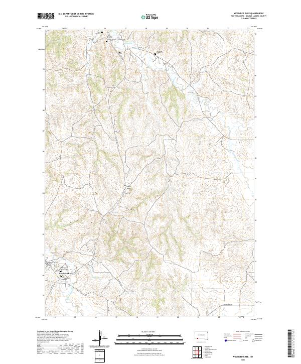 Wounded Knee, SD — USGS 7.5-minute topo (2021)