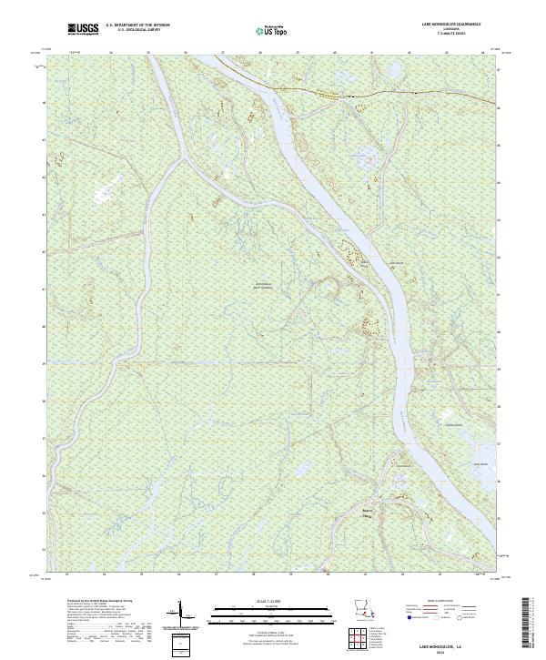 Lake Mongoulois, LA — USGS 7.5-minute topo (2024)