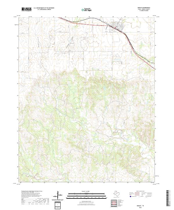 Hedley, TX — USGS 7.5-minute topo (2022)
