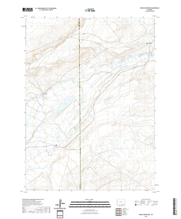 Pierce Reservoir, WY — USGS 7.5-minute topo (2021)