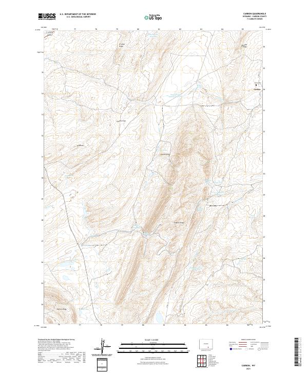 Carbon, WY — USGS 7.5-minute topo (2021)