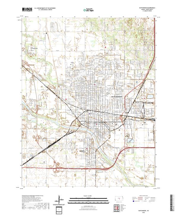 Hutchinson, KS — USGS 7.5-minute topo (2022)