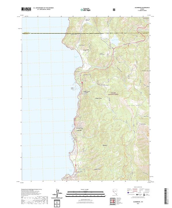Glenbrook, NV — USGS 7.5-minute topo (2021)
