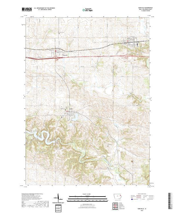 Earlville, IA — USGS 7.5-minute topo (2022)