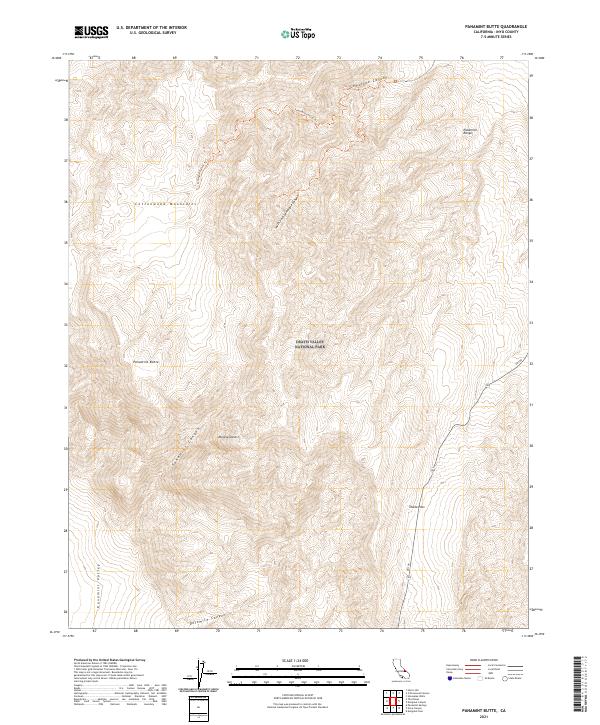 Panamint Butte, CA — USGS 7.5-minute topo (2021)