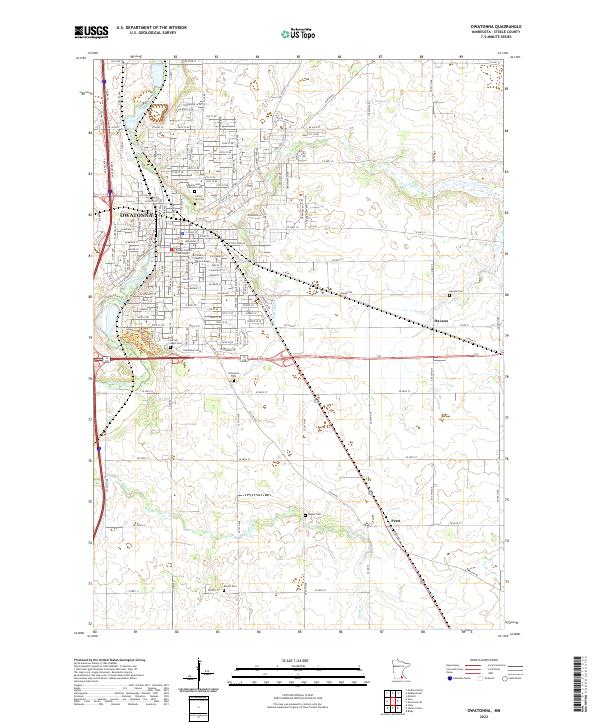 Owatonna, MN — USGS 7.5-minute topo (2022)
