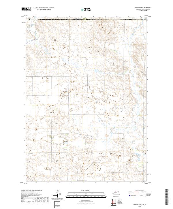 Hayford Lake, NE-SD — USGS 7.5-minute topo (2021)
