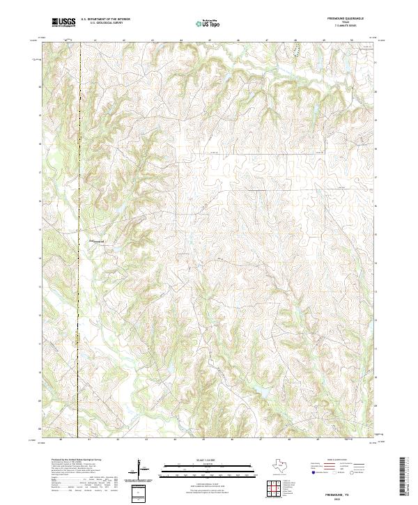 Freemound, TX — USGS 7.5-minute topo (2022)