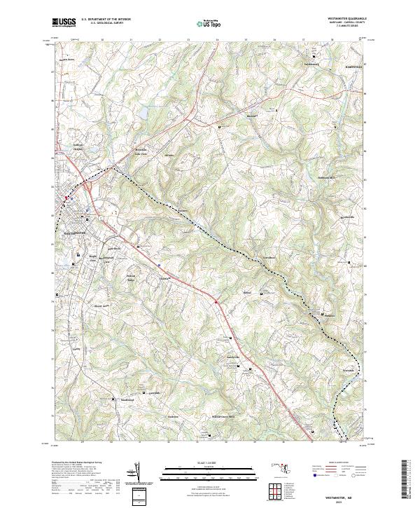 Westminster, MD — USGS 7.5-minute topo (2023)