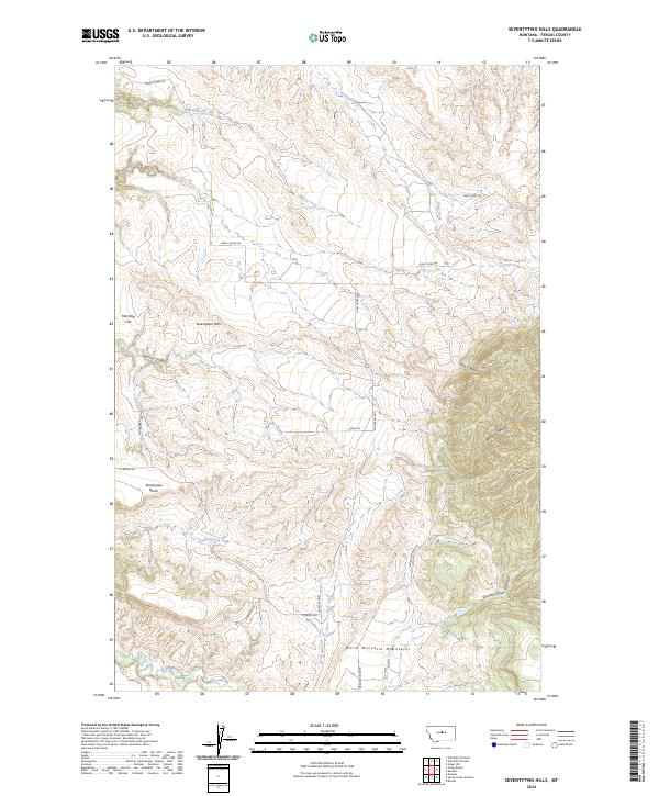 Seventytwo Hills, MT — USGS 7.5-minute topo (2024)