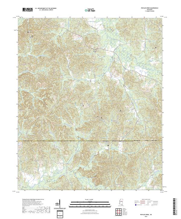 Poplar Creek, MS — USGS 7.5-minute topo (2024)