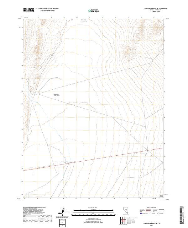 Stone Cabin Ranch NE, NV — USGS 7.5-minute topo (2021)